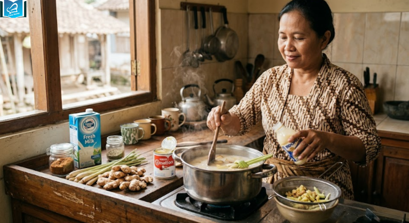 resep wedang jahe susu